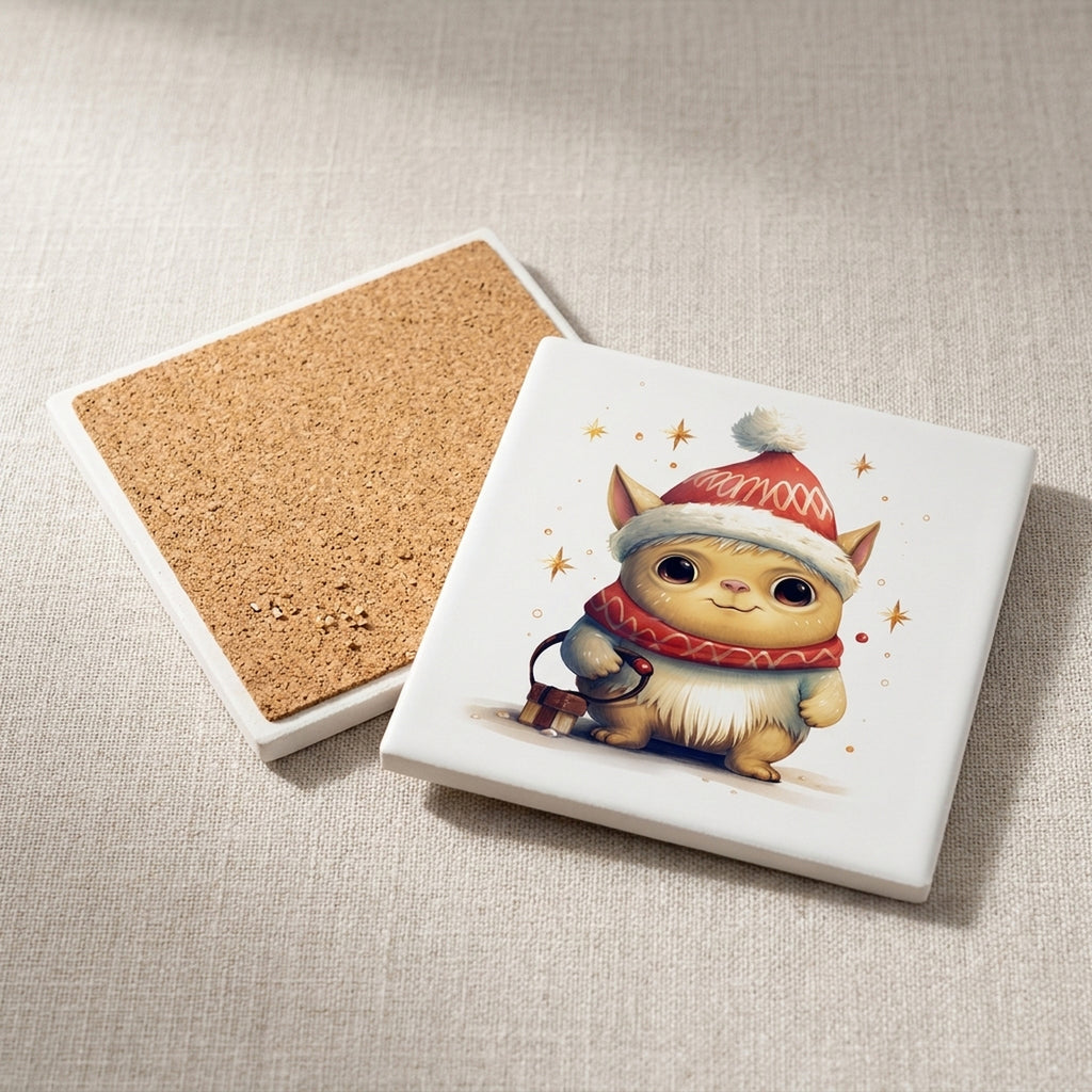 Pulik ceramic coasters set of 4, cork back