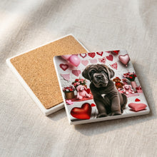 Neapolitan Mastiff ceramic coasters set of 4, cork back