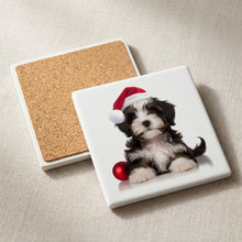 Havanese Puppy ceramic coasters set of 4, cork back