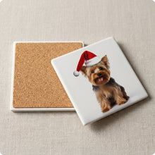 Silky Terrier ceramic coasters set of 4, cork back