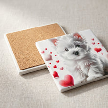 West Highland White Terrier ceramic coasters set of 4, cork back