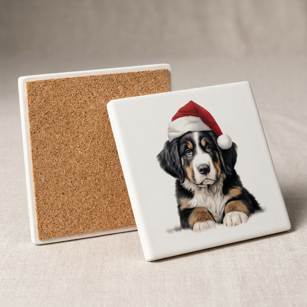 Greater Swiss Mountain Dog Puppy Drawing ceramic coasters set of 4, cork back