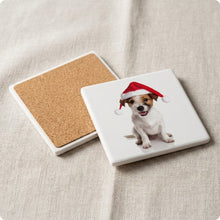Parson Russell Terrier ceramic coasters set of 4, cork back