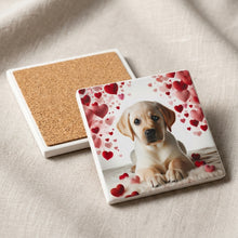 Labrador Retriever ceramic coasters set of 4, cork back