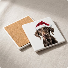 Plott Hound ceramic coasters set of 4, cork back