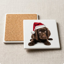 Field Spaniel Puppy ceramic coasters set of 4, cork back