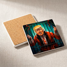 Festive Jailhouse Garland ceramic coasters set of 4, cork back