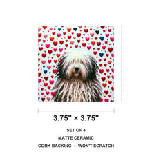 Bergamasco Sheepdog ceramic coasters set of 4, size 3.75 inches