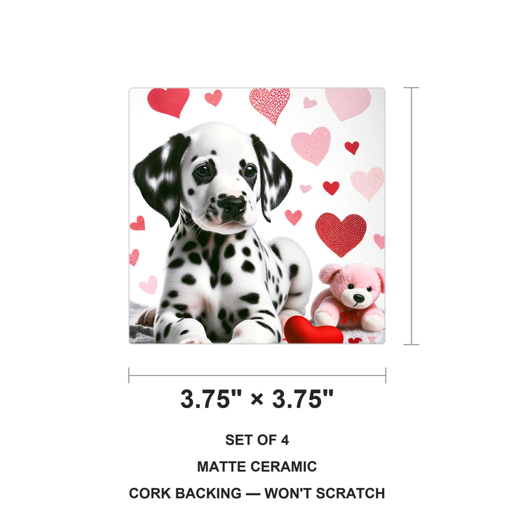 Dalmatian ceramic coasters set of 4, size 3.75 inches