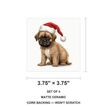 Brussels Griffon Puppy Drawing ceramic coasters set of 4, size 3.75 inches