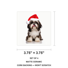 Shih Tzu ceramic coasters set of 4, size 3.75 inches