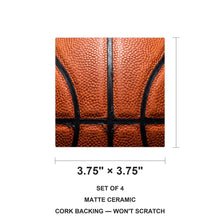 Basketball Texture ceramic coasters set of 4, size 3.75 inches