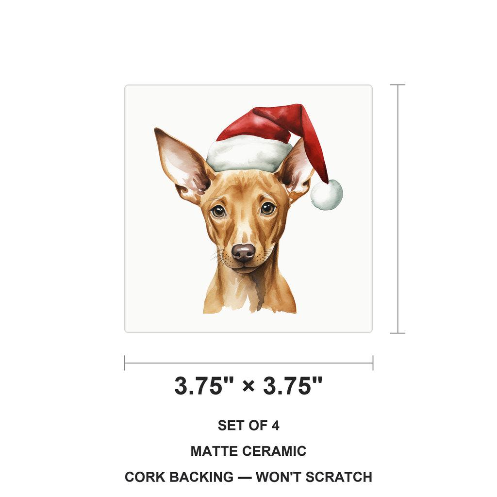 Pharaoh Hound Puppy Drawing ceramic coasters set of 4, size 3.75 inches