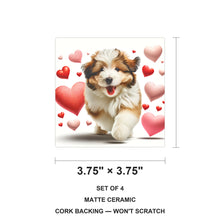 Havanese ceramic coasters set of 4, size 3.75 inches
