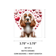 Cocker Spaniel ceramic coasters set of 4, size 3.75 inches