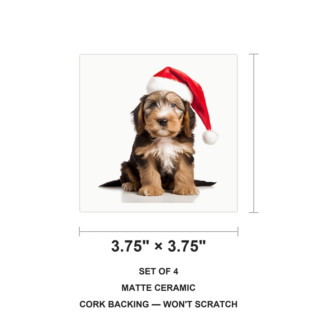 Otterhound Puppy ceramic coasters set of 4, size 3.75 inches