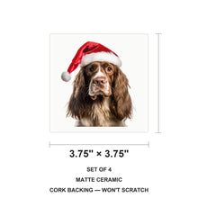 Cocker Spaniel ceramic coasters set of 4, size 3.75 inches