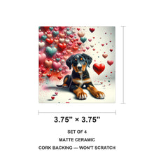 Bernese Mountain Dog ceramic coasters set of 4, size 3.75 inches