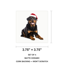 Rottweiler ceramic coasters set of 4, size 3.75 inches