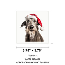 Scottish Deerhound ceramic coasters set of 4, size 3.75 inches