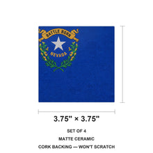 Nevada State Flag ceramic coasters set of 4, size 3.75 inches