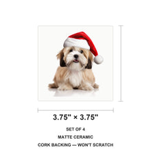 Lhasa Apso ceramic coasters set of 4, size 3.75 inches