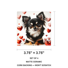 Chihuahua ceramic coasters set of 4, size 3.75 inches