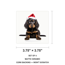 Gordon Setter Puppy ceramic coasters set of 4, size 3.75 inches