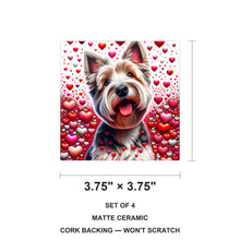 Yorkshire Terrier ceramic coasters set of 4, size 3.75 inches