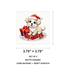 Pumik Puppy Drawing ceramic coasters set of 4, size 3.75 inches