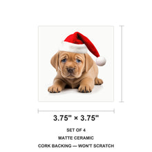 Pulik Puppy ceramic coasters set of 4, size 3.75 inches