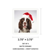 English Springer Spaniel ceramic coasters set of 4, size 3.75 inches