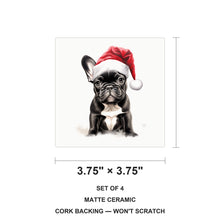 French Bulldog Puppy Drawing ceramic coasters set of 4, size 3.75 inches