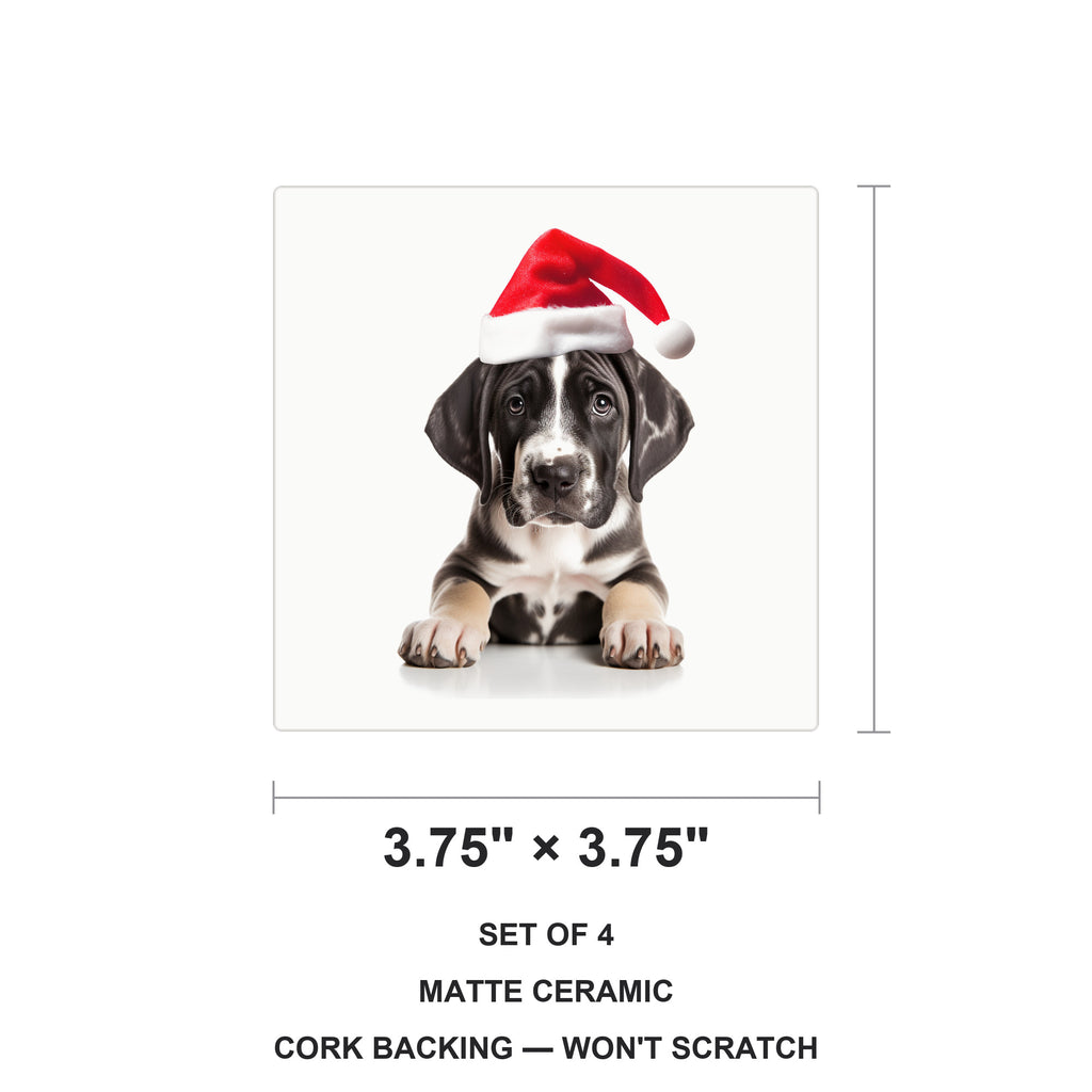 Great Dane Puppy ceramic coasters set of 4, size 3.75 inches