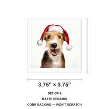 Wire Fox Terrier ceramic coasters set of 4, size 3.75 inches