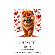Chow Chow ceramic coasters set of 4, size 3.75 inches