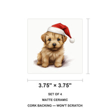 Norfolk Terrier Puppy Drawing ceramic coasters set of 4, size 3.75 inches