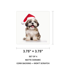 Lhasa Apso Puppy ceramic coasters set of 4, size 3.75 inches