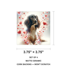 English Springer Spaniel ceramic coasters set of 4, size 3.75 inches