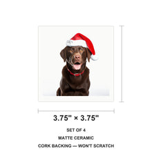 Labrador Retriever ceramic coasters set of 4, size 3.75 inches