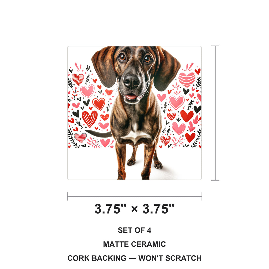 Rhodesian Ridgeback ceramic coasters set of 4, size 3.75 inches
