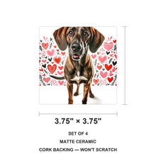Rhodesian Ridgeback ceramic coasters set of 4, size 3.75 inches