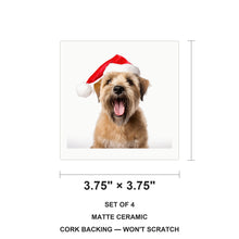 Soft Coated Wheaten Terrier ceramic coasters set of 4, size 3.75 inches