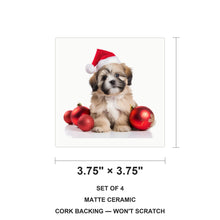 Lhasa Apso Puppy ceramic coasters set of 4, size 3.75 inches