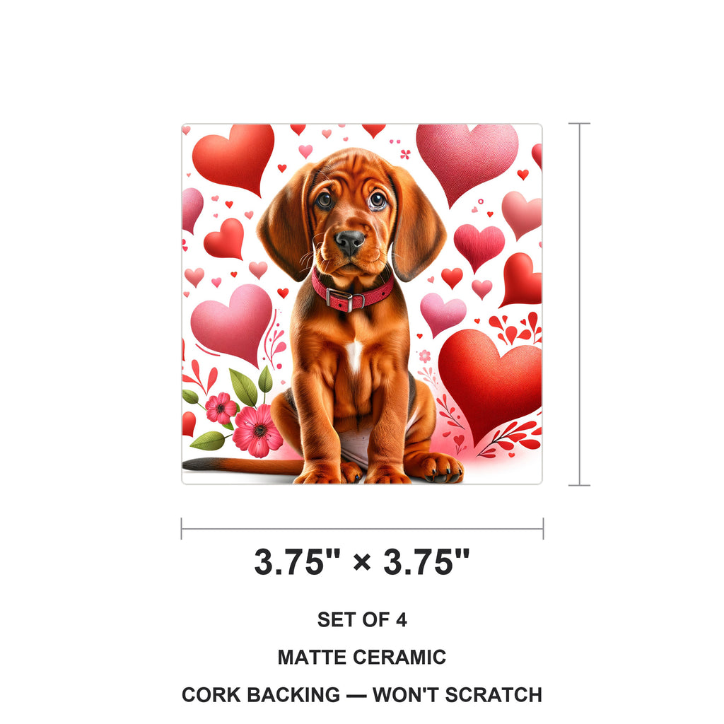 Rhodesian Ridgeback ceramic coasters set of 4, size 3.75 inches