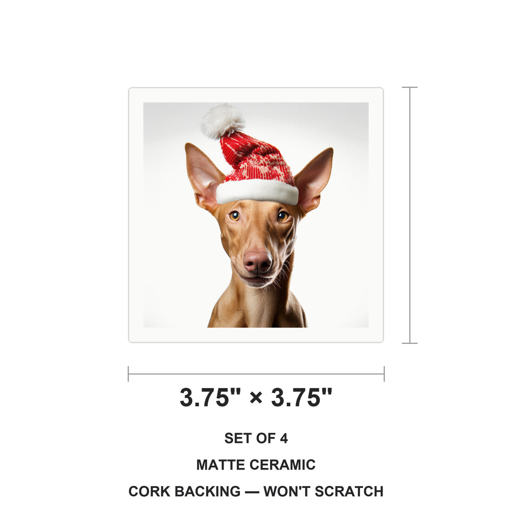 Pharaoh Hound ceramic coasters set of 4, size 3.75 inches