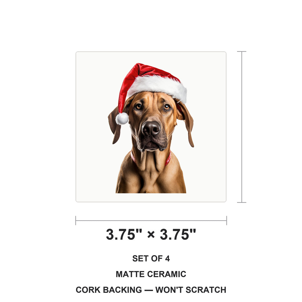 Rhodesian Ridgeback ceramic coasters set of 4, size 3.75 inches