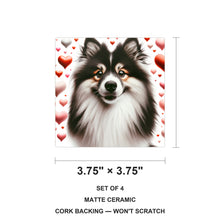 Finnish Lapphund ceramic coasters set of 4, size 3.75 inches