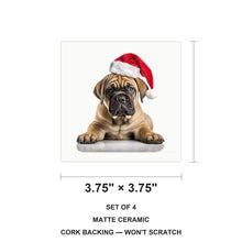 Boerboel Puppy ceramic coasters set of 4, size 3.75 inches