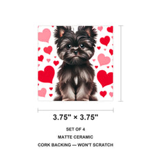 Yorkshire Terrier ceramic coasters set of 4, size 3.75 inches